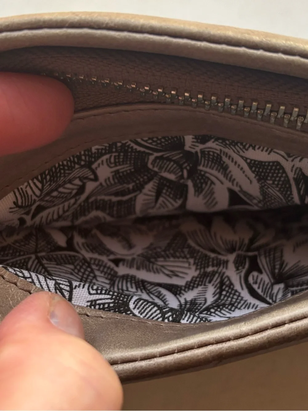HOBO Leather Zip- Around Wallet - Taupe